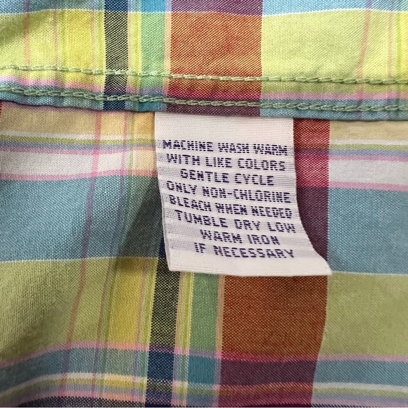 Alan Flosser Rainbow Plaid Button Down Paisley Inside Cuffs & Collar Back Pleat - Picture 4 of 7